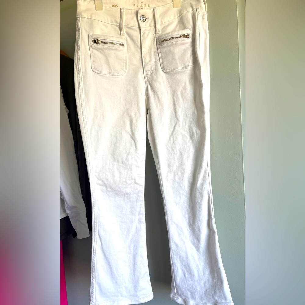 White House black market white crop denim flare size XXS short